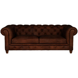 Halo Earle Large Chesterfield Leather Sofa, Destroyed Raw